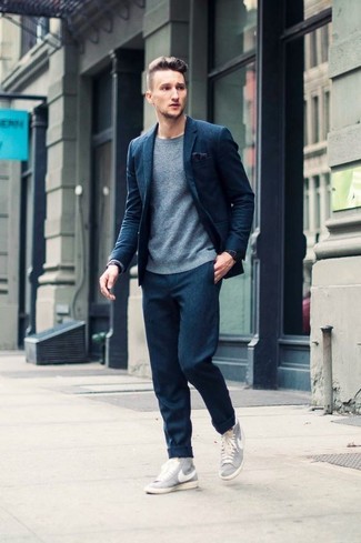 Grey High Top Sneakers Outfits For Men: 