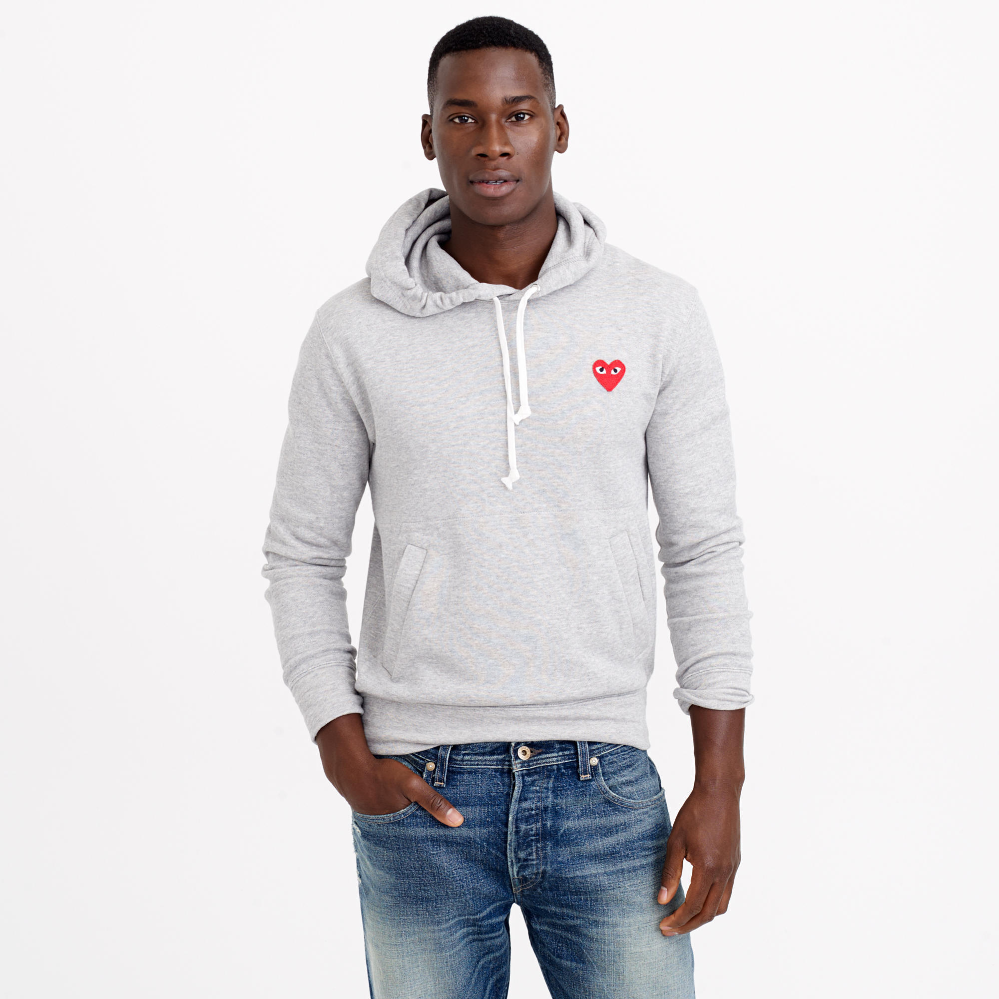 grey hoodie with jeans