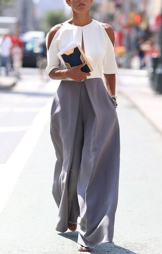 Consider wearing a grey jumpsuit for a knockout ensemble.