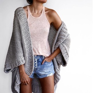 Knitted Linen Circle Cardigan