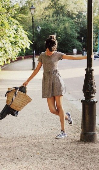 Grey Skater Dress Outfits: 