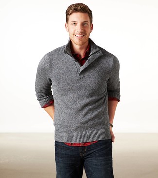Ash Cotton Linen Henley Sweater
