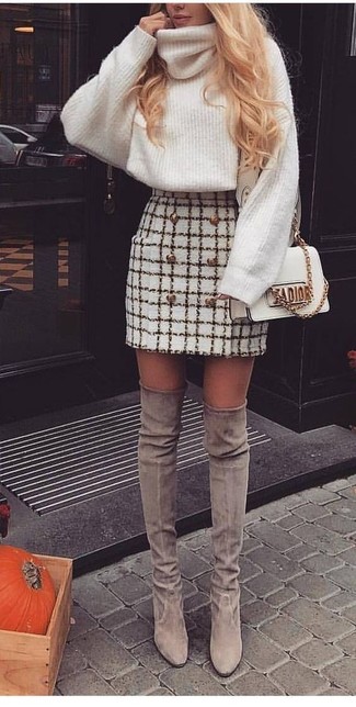 White Knit Turtleneck Outfits For Women: 