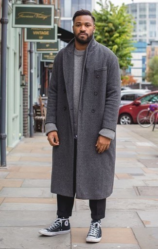 Slim Fit Double Breasted Virgin Wool Blend Boucl Overcoat