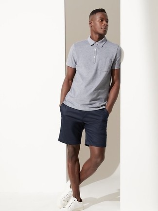 Grey Polo with Shorts Outfits For Men ...