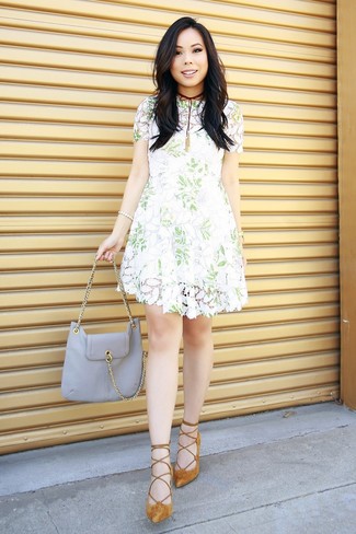 White Lace Skater Dress Outfits: 