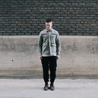 Navy Twill Cargo Trousers