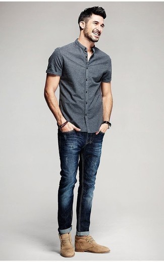 Mono Fade Short Sleeve Button Up Shirt In Black At Nordstrom