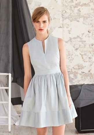 Keen About You Heather Grey Skater Dress