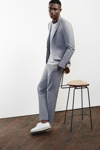 Grey Herringbone Slim Fit Suit