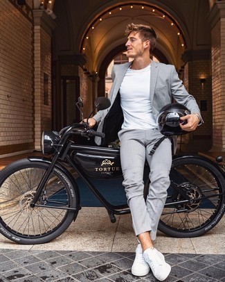 Calvin Klein Grey Sharkskin Slim Fit Suit, $625 | Macy's | Lookastic