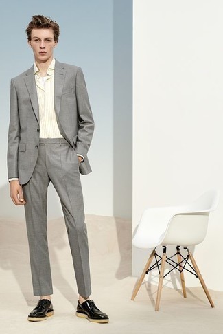 Grey Hugegenius Slim Fit Super 120s Virgin Wool Suit