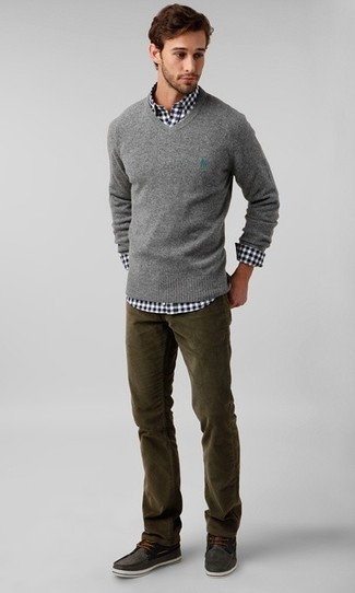 how-to-wear-a-grey-v-neck-sweater-56-looks-men-s-fashion