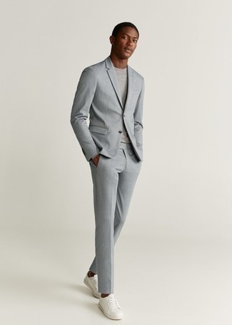 Regent Fit Wool And Linen Striped Suit