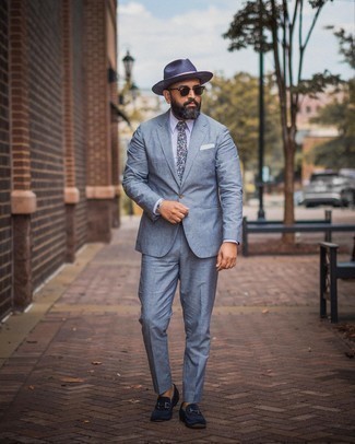 Navy Straw Hat Outfits For Men: 