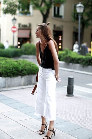 White Denim Culottes Outfits: 