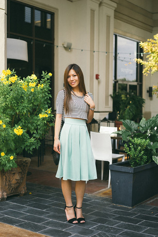 Mint Pleated Midi Skirt Outfits: 