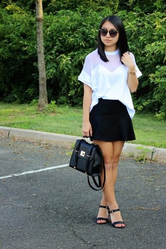 Black Skater Skirt Outfits: 
