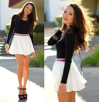White Skater Skirt Summer Outfits: 