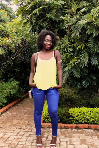 Green-Yellow Tank Outfits For Women: 