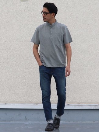 Trim Fit One Snap Henley