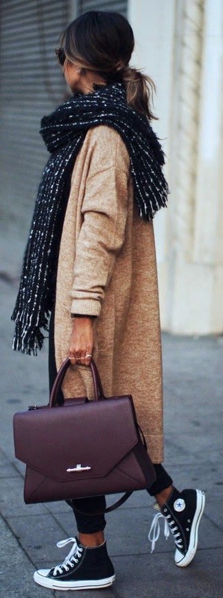 Camel Knit Coat Fall Outfits For Women: 