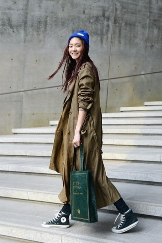 Olive Leather Tote Bag Outfits: 