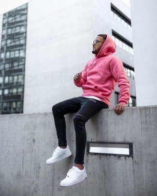 Pink Solid French Terry Hoodie