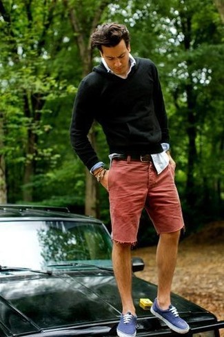 How to Wear Burgundy Shorts (29 looks) | Men's Fashion