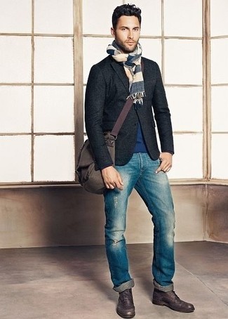 Brown Canvas Messenger Bag Outfits: 