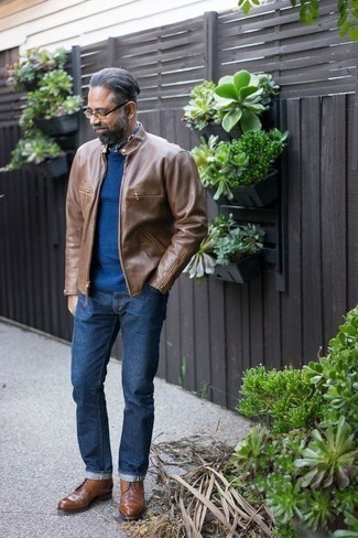 Brown Leather Brogue Boots Outfits After 50: 