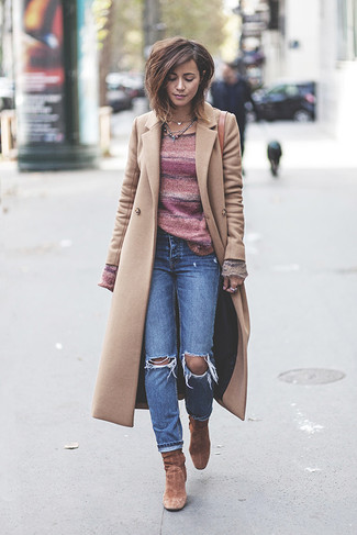 Brown Leather Crossbody Bag Chill Weather Outfits: 
