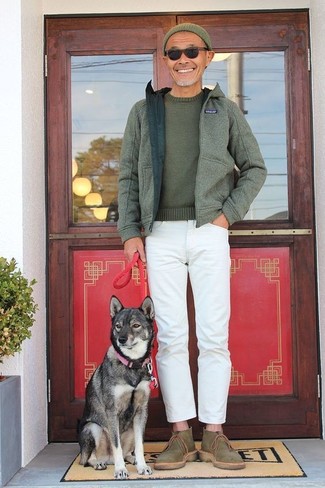 Olive Canvas Desert Boots Outfits: 