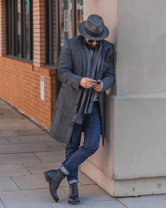 Charcoal Hat Outfits For Men: 