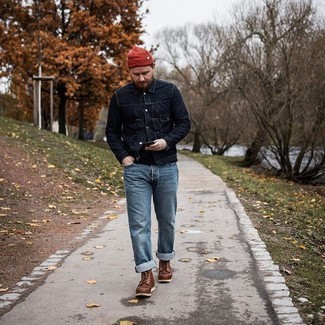 Red Beanie Outfits For Men: 