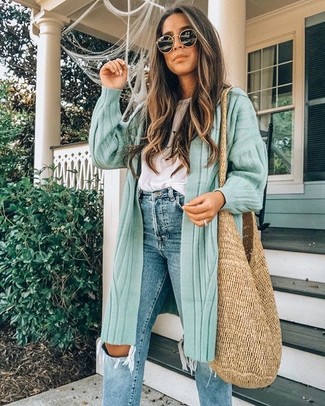 Green Cardigan Outfits For Women: 