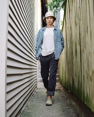 White Bucket Hat Outfits For Men: 