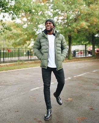 Mint Puffer Jacket Outfits For Men: 