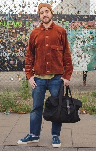 Black Canvas Duffle Bag Outfits For Men: 