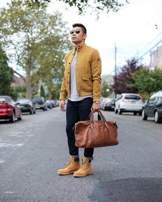 Yellow Varsity Jacket Outfits For Men: 
