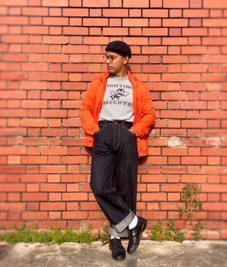 Orange Windbreaker Outfits For Men: 