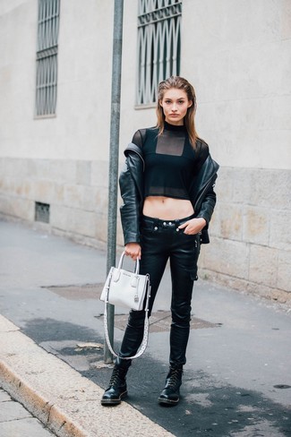 White Leather Handbag Outfits: 