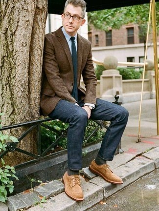 Tan Suede Brogues Outfits: 