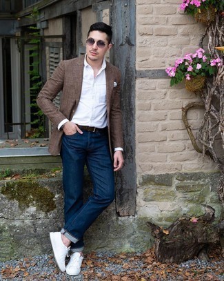 Brown Blazer Outfits For Men: 