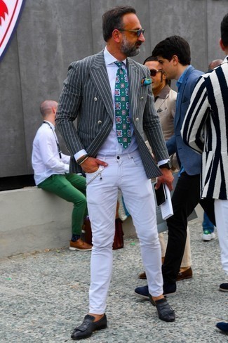 Mint Print Tie Outfits For Men: 