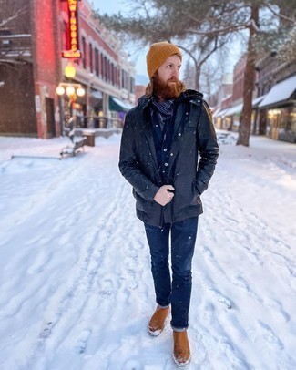 Navy Gilet Chill Weather Outfits For Men: 