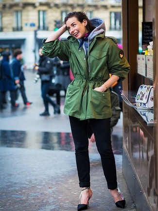 Green Fishtail Parka Outfits For Women: 
