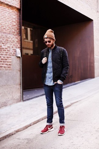 Beige Beanie Outfits For Men: 