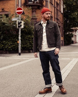 Red Beanie Outfits For Men: 