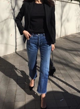 Black Long Sleeve T-shirt Outfits For Women: 